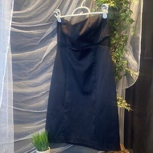 Kenzie Black Strapless dress with mesh sides​